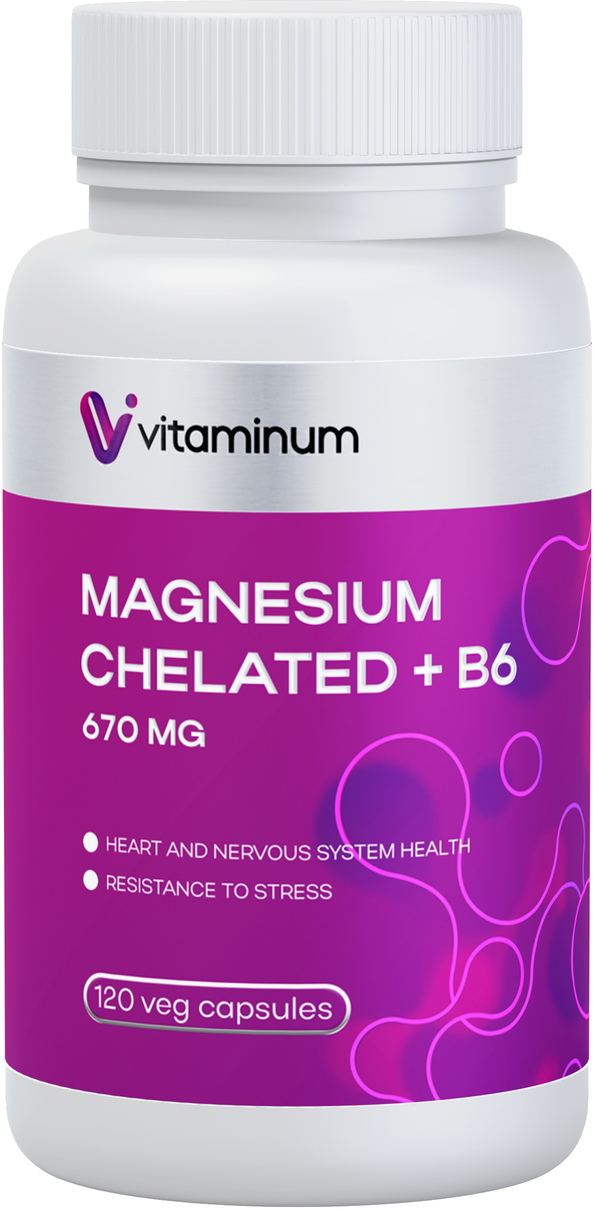  Vitaminum МАГНИЙ ХЕЛАТ + витамин В6 (670 MG) 120 капсул 800 мг  в Волжском